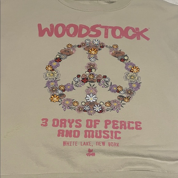 Woodstock Floral Peace Sign Graphic Sweatshirt - Picture 3 of 12